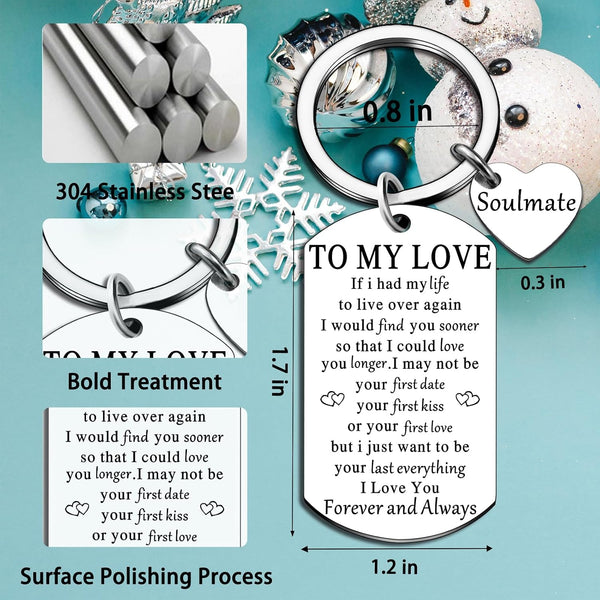 Soulmate Gifts for Women Soulmate Gift for Her to My Soulmates Keychain | Sweet Gift for Husband Romantic Anniversary Birthday Gifts for Wife Him Her