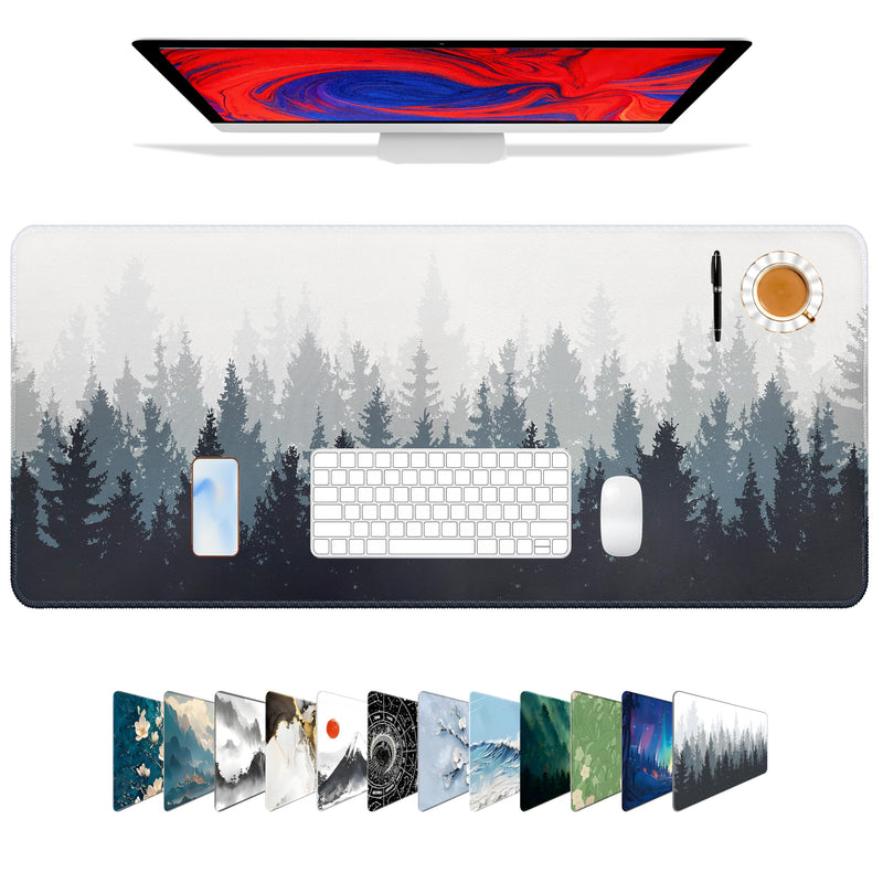 Galdas Mouse Pad For Gaming,Forest Background Pattern XXL XL Large Mouse Mat Long Extended MousePad Desk Mat Non-Slip Rubber Mice Pads Stitched