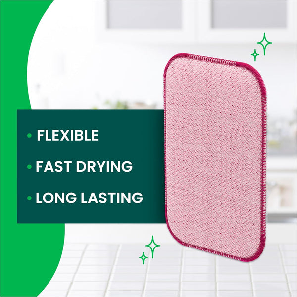 Scotch-Brite Dobie Scrub & Wipe Cloths, Sponge Cloths for Cleaning Kitchen, Bathroom, and Household, Dobie Scrub and Wipe Cloth Absorbs and
