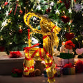 11.8" Lighted Christmas Straw Goat Home Decor Swedish Scandinavian Yule Style Decorative Handmade Ornaments with LED Light for Indoor Christmas