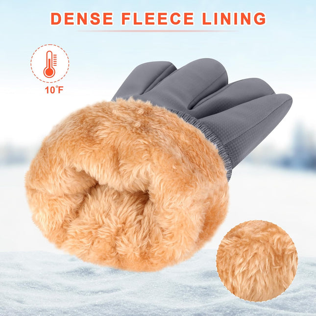 Ihuan Winter Waterproof Snow Ski Gloves for Women Men,Cold Weather Warm Thermal 