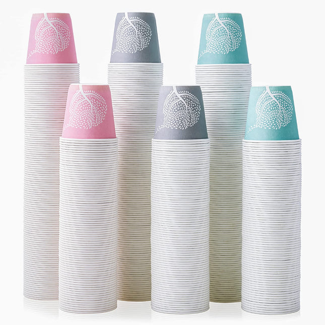 LITOPAK 600 Pack 3 oz Disposable Bathroom Cups, Colorful Small Disposable Paper Cups for Parties, Picnics, Barbecues, Tr