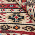 Rugs 4 Less Rustic Striped Southwestern Quilt Stitched Western Bedspread Bedding Set with Beige Brown Burgundy Turquoise Tribal Native American