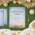 Paper Junkie Nativity Scene Stationery Pack - 96 Sheets, 8.5 x 11 In., Blue - Religious Letterhead & Decorative Letter Paper for Letter Writing