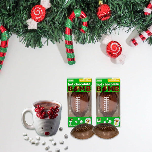 Football Hot Chocolate Bomb Gift Set 2 Pack- Hot Chocolate Bombs, Hot Cocoa Bombs, Hot Chocolate Bombs Bulk, Hot Coco Bombs, Hot Cocoa Bomb Gift