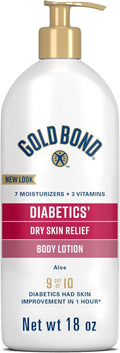 Gold Bond Diabetics' Dry Skin Relief Body Lotion, 18 Oz., with Aloe to Moisturize & Soothe