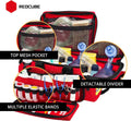 REDCUBE Emergency Bag - First Aid Bags Empty - First Responder Bag for Trauma, Professional Multiple Compartment Kit Carrier For Emergency Medical