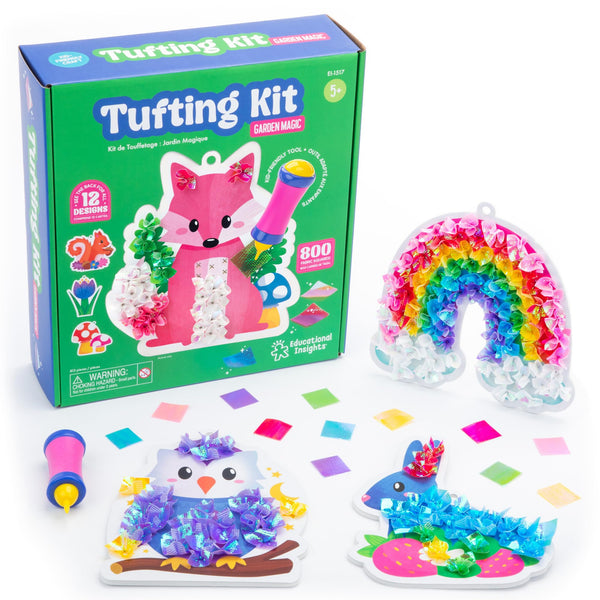 Educational Insights Tufting Kit - Arts and Crafts for Kids Ages 4-8, Poke in Art Kits for Girls & Boys, DIY Kids Craft Kit, Mess Free Art Set