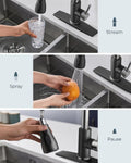 FORIOUS Kitchen Faucets with Pull Down Sprayer, High Arc Single Handle Classic Stainless Steel Sink Faucet 1 or 3 Hole, Suitable for Farmhouse