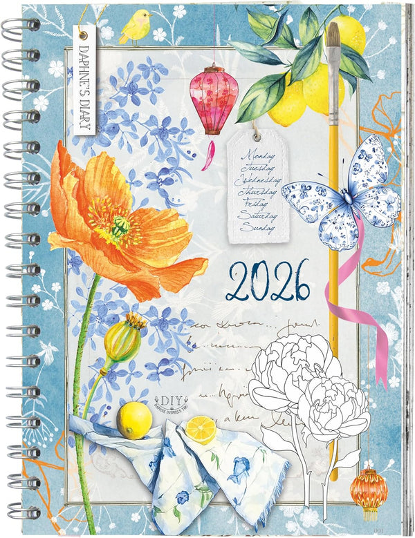 Daphne'S Diary Daily Planner Journal 2025 | Everyday Agenda with Creative Designs, Fold-Out Montly Overviews, Shopping Lists | Decorative Weekly