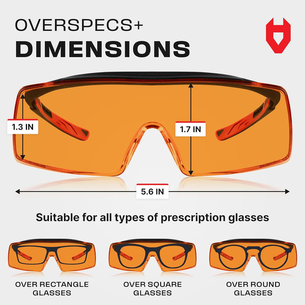 Nocry Blue Light Blocking Safety Glasses over Eyeglasses with 100% UV Protection Ã¢ÂÂ UV Light Protection with Anti-Fog & Anti-Scratch Lenses; ANSI