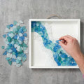 Jetec Sea Glass for Crafts Seaglass Pieces Decor Flat Frosted Sea Glass Vase Filler Crushed for Beach Wedding Party Decor Home Aquarium DIY Art