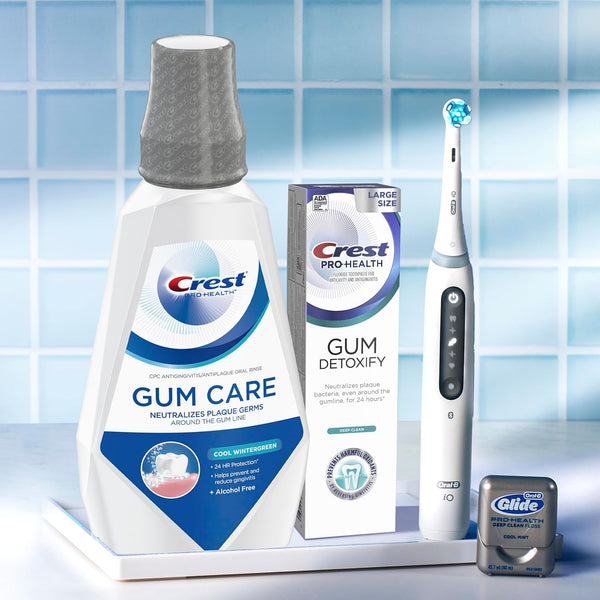 Crest Pro-Health Gum Care Mouthwash, Antibacterial, 1L, 2 Pack, Anti gingivitis, Alcohol Free Mouth Rinse, Bad Breath Treatment, Fluoride Rinse