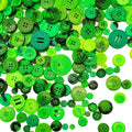 600-700Pcs Green Buttons for Crafts Bulk Green Craft Buttons Assorted Size for Sewing DIY Crafts