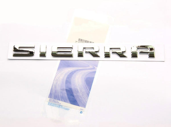Yoaoo 1X OEM Chrome Sierra Nameplate Letter Emblem Badge Glossy Compatible with 2500Hd 3500Hd Sierra
