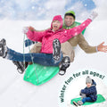 Slippery Racer Downhill Xtreme Flexible Adults and Kids Plastic Toboggan Snow Sled for up to 2 Riders with Pull Rope and Handles 2 PACK RED/GREEN