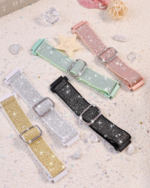 Sparkly Elastic Nylon Bands Compatible with Woneligo/Fitpolo Smart Watch IDW13, 22mm Stretchy Straps for TOOBUR IDW19/ENOMIR IDW19/MILOUZ