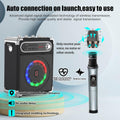 JYX Karaoke Machine with Two Wireless Microphones, Portable Bluetooth Speaker with Bass/Treble Adjustment, PA System with Remote Control, LED