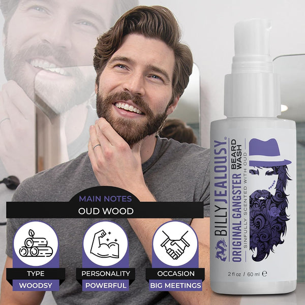 Billy Jealousy Beard Oil for Men, Lightweight, Low Shine, and Hydrating Beard Moisturizer for Softer Hair, Helps Prevent Itching and Flakes Oud