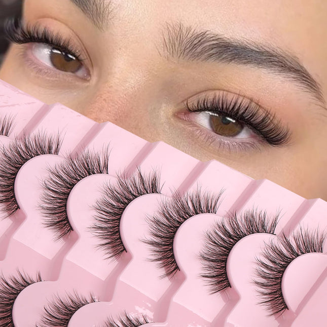 Onlyall Natural Lashes Wispy Lashes Natural Look False Eyelashes Natural Flared 
