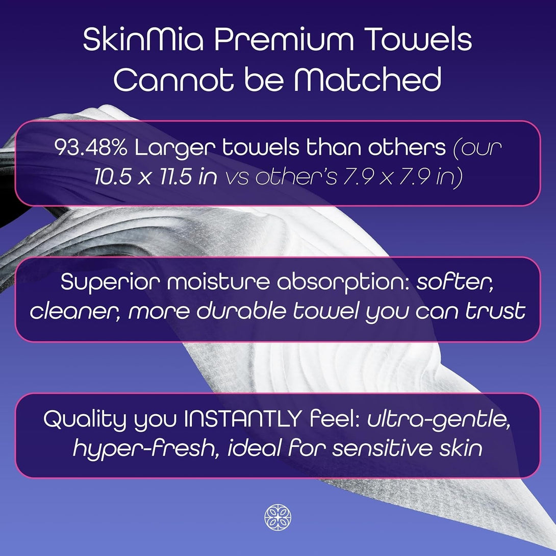 Disposable Face Towels XL – Ultra Soft, Odor-Free Dry Towelettes for Skincare & Makeup Removal, Plant-Based, Safe for Acne-Prone & Sensitive Skin, 50 Count