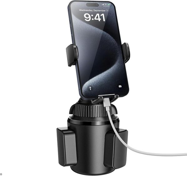 Apps2Car Universal Car Cup Phone Holder | Quick Extension Long Arm | 360Â° Swivel | Adjustable for Iphone, Samsung, Google, and All Smartphones | Stable & No Shake Design