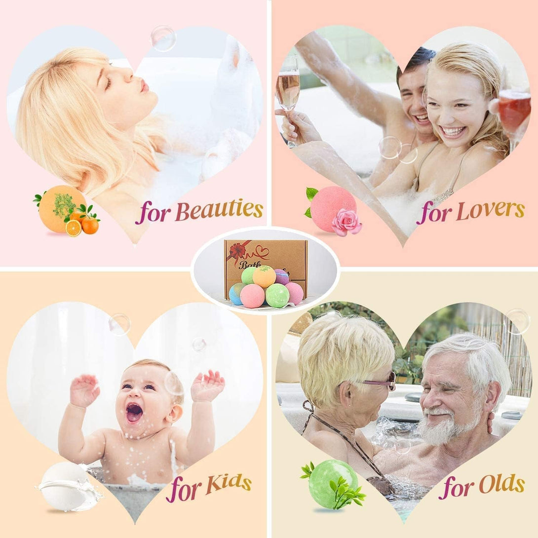 Bath Bombs Gift Set 2.8 OZ*12 PCS Organic Natural Essential Oils, Relax and Moisturize Skin, BOENFU Luxury Spa Bomb Gifts for Girl, Mom, Kids, Wife, Birthday,Valentine'S Day, Anniversary