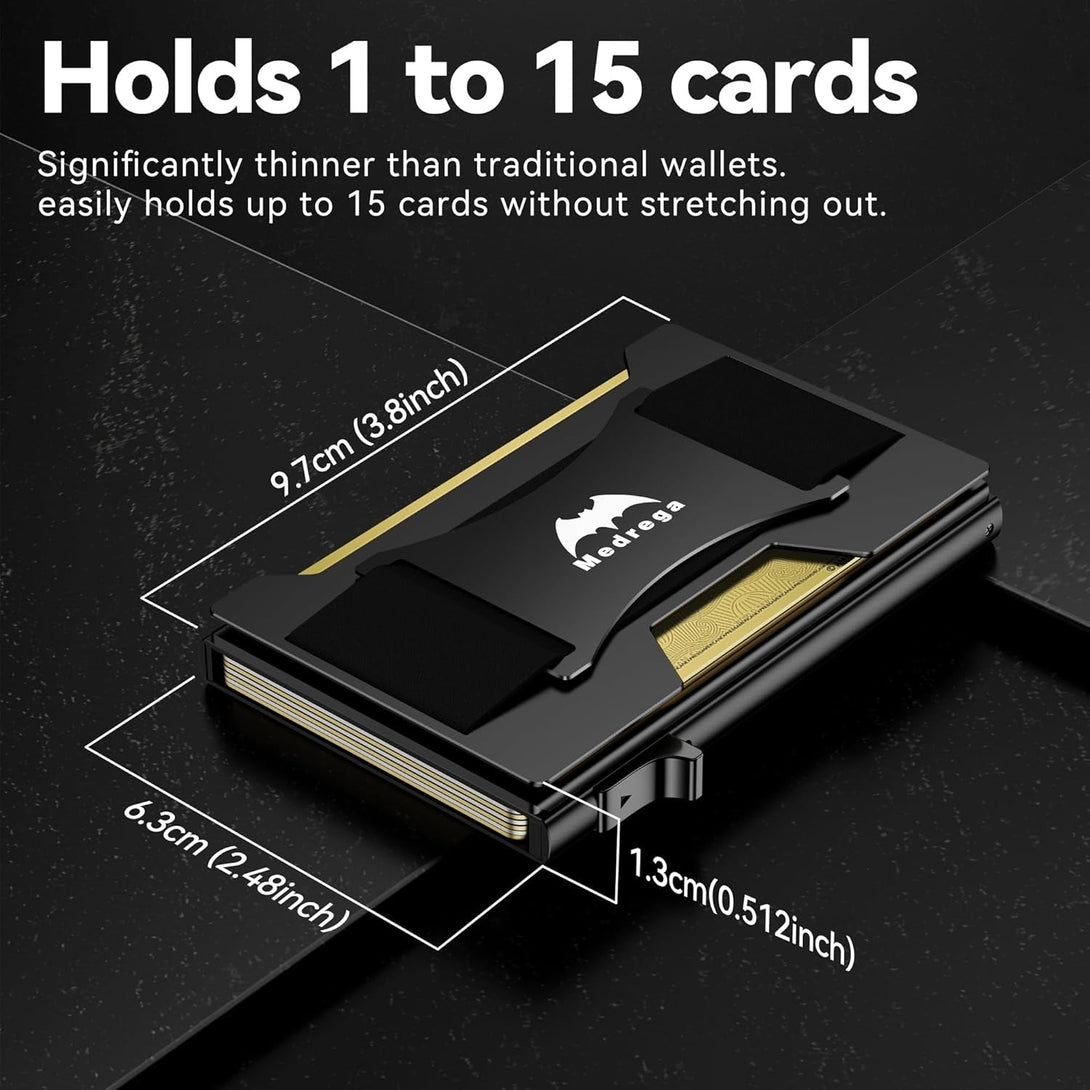 Smart Wallet for Men Slim Minimalist: Metal Pop up Wallet - RFID Front Pocket Credit Card Holder - Gift for Male Husband at Anniversay Brithday