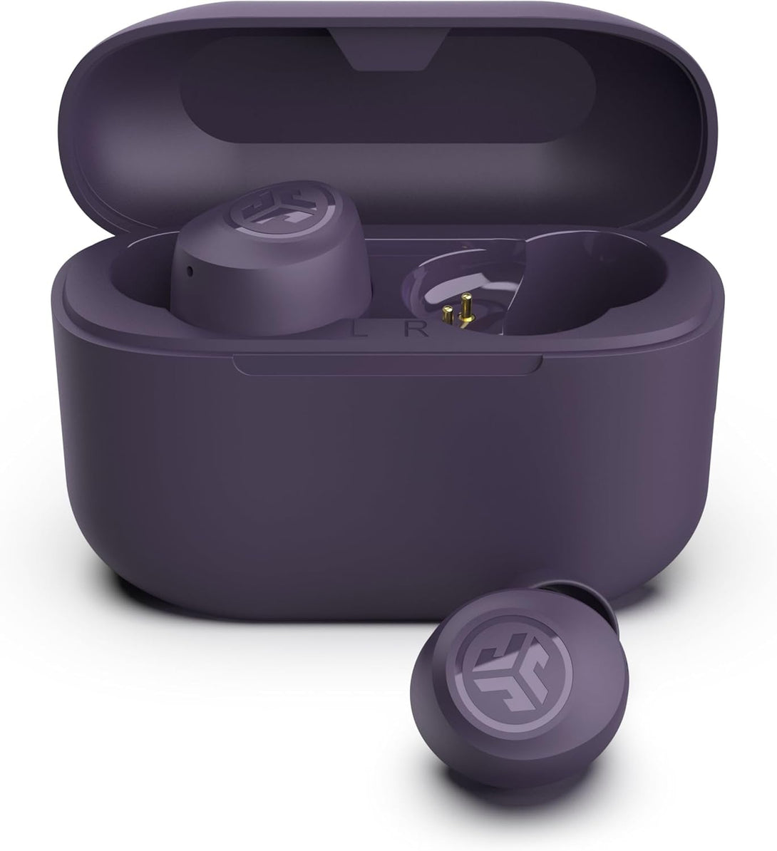 Jlab Go Pop+ True Wireless Bluetooth Earbuds & Charging Case - Violet, App Support, Dual Connect, IPX4 Sweat Resistance, Bluetooth 5 Connection, 3 EQ Sound Settings Signature, Balanced, Bass Boost
