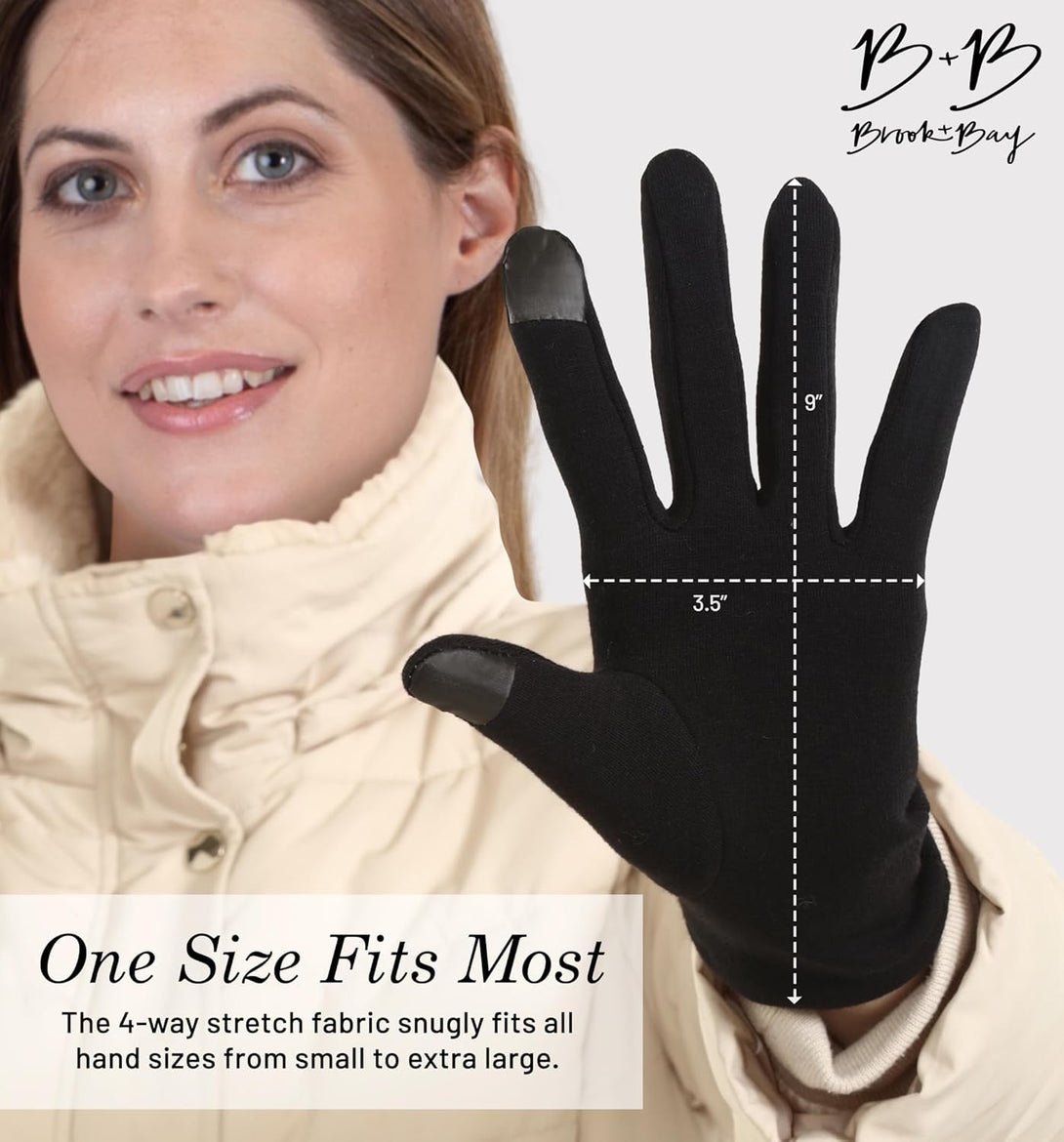 Brook + Bay Women'S Cold Weather Gloves - Touchscreen Fleece Gloves for Texting