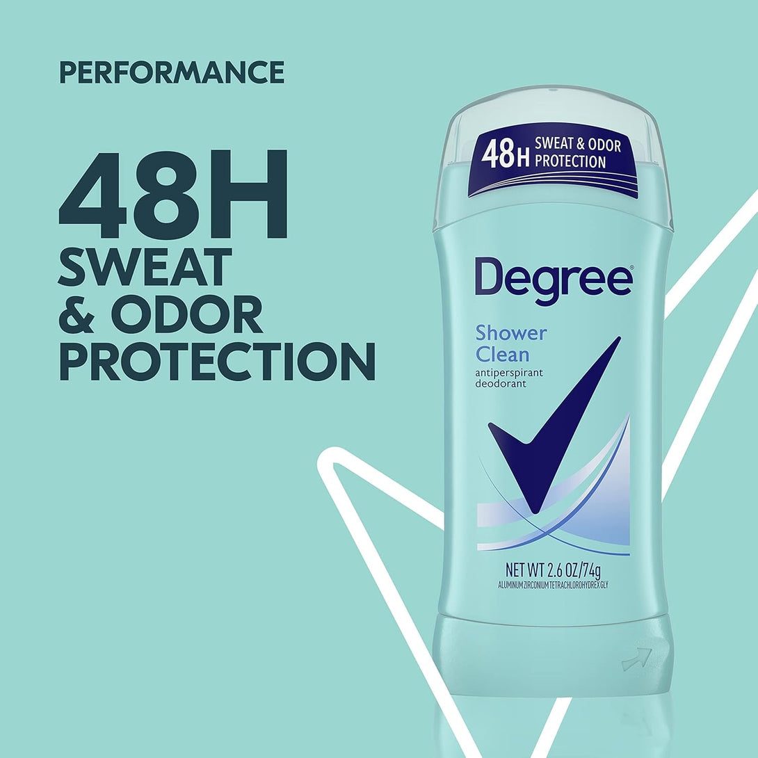 Degree Original Antiperspirant Deodorant Shower Clean 48-Hour Sweat & Odor Protection Antiperspirant for Women 2.6 Oz