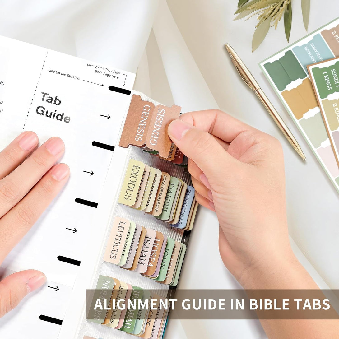 Bible Tabs for Women & Men, Laminated Bible Tabs for Study Bible, Large Print Neutral Bible Tabs for Easy Navigation, Boho Theme, Bible Index Tabs