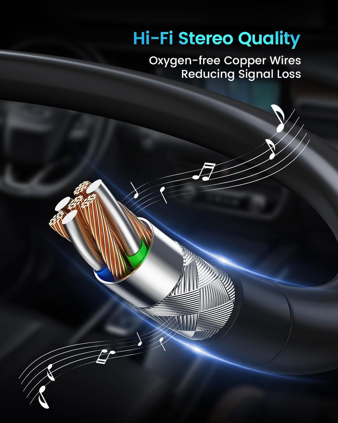 ANDTOBO USB to Aux Audio Adapter, 3.5Mm Male to USB Female, Car Music Player