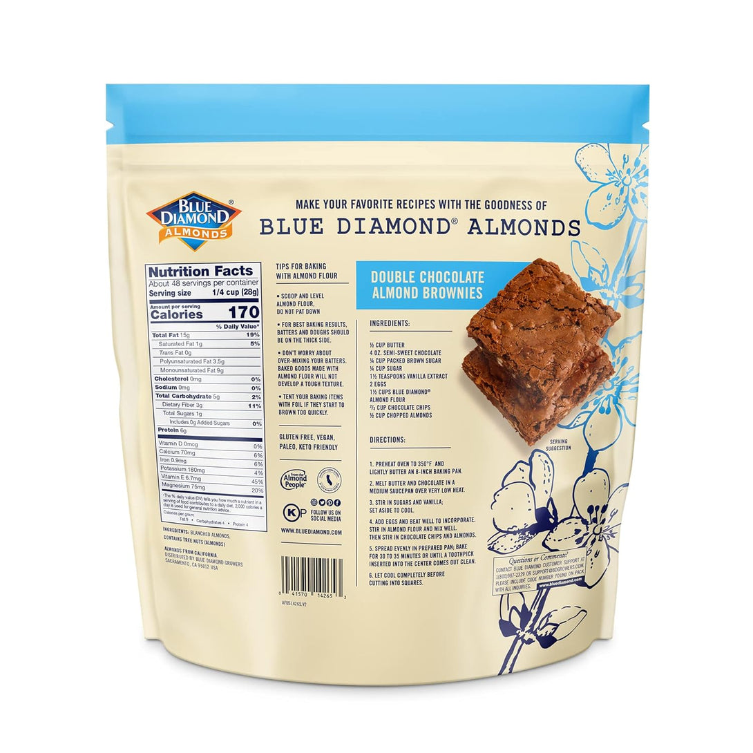 Blue Diamond Almonds Almond Flour, Gluten Free, Blanched, Finely Sifted, 48 Oz