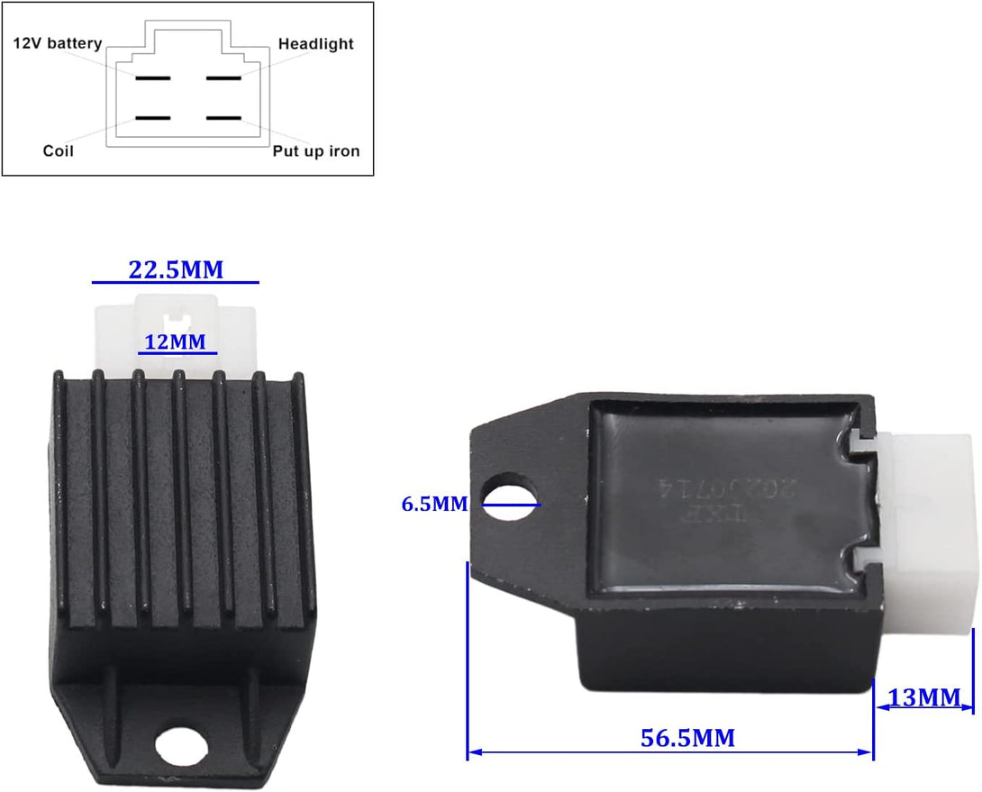 12V 4 Pin Voltage Rectifier Regulator (Half Wave)