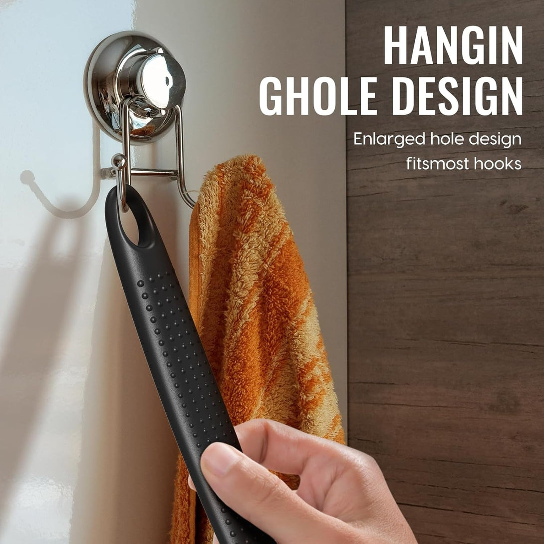 VWMYQ Silicone Back Scrubber for Shower, Silicone Face Scrubber for Men,17In Lengthen Long Handle Body Brush, Double Sided Shower Brush for Shower Exfoliating and Massage, Back Scrubber for Men