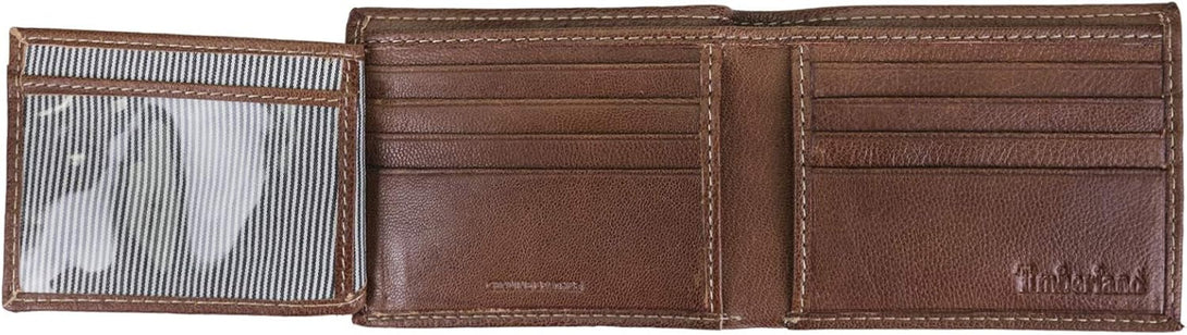 Timberland Men'S Leather Passcase Trifold Wallet Hybrid, Cognac (Hundson), One Size