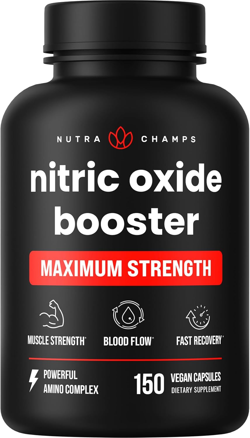 Nitric Oxide Supplement | L-Arginine, L Citrulline Malate, AAKG, Pine Bark, Grape Seed Extract | Extra Strength Nitric Oxide Booster | Nitric Oxide Pills for Men & Women | Strength, Energy, Blood Flow