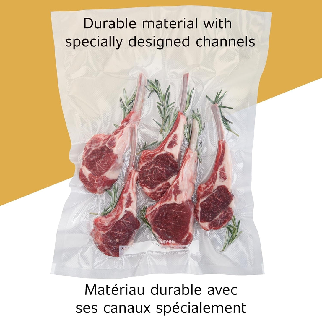 Foodsaver Custom Length Vacuum Sealer Bags Multipack, 5 Count Rolls for Airtight Food Storage and Sous Vide - Compatible with Foodsaver, 8 (2 Pack) and 11 (3 Pack)
