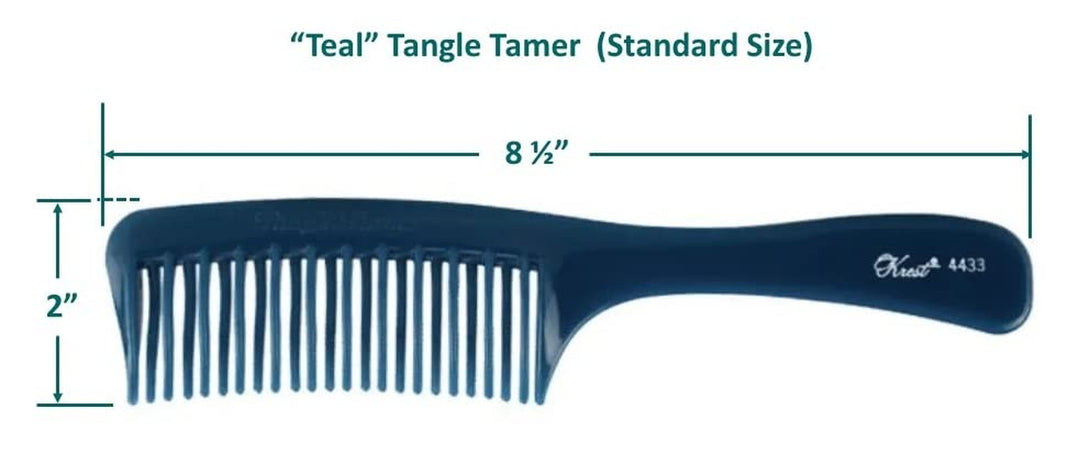 Krest Teal Tangle Tamer Curved Tooth Comb