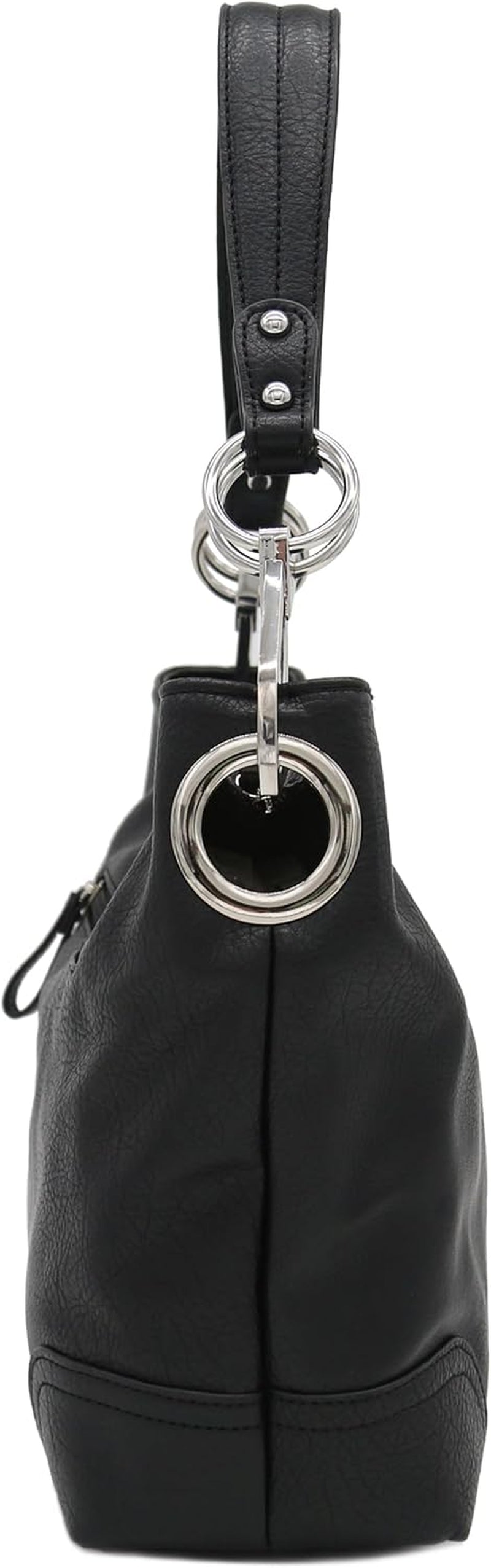 Hobo Shoulder Bag with Big Snap Hook Hardware