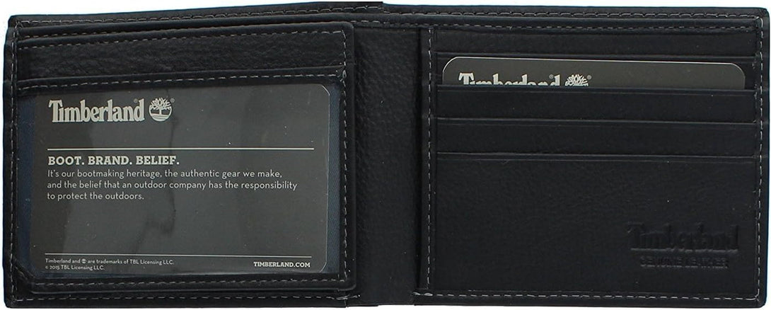 Timberland Men'S Wellington Leather RFID Bifold Commuter Security Wallet