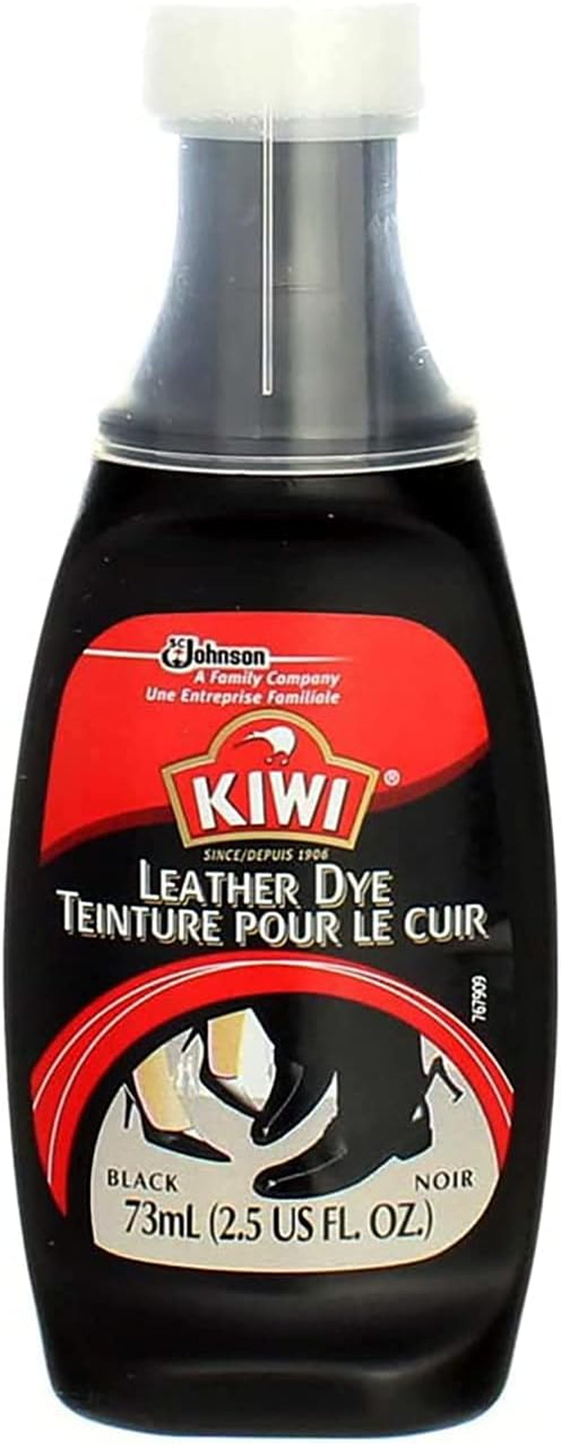 KIWI Leather Dye Restorer | for Shoes, Boots, Furniture, Jacket, Briefcase and More | Black | Includes Sponge Applicator