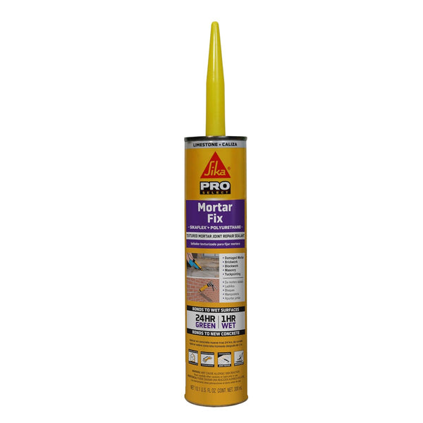 Sikaflex Mortar Fix, Limestone, Polyurethane Sealant for Repairing Damaged Mortar, Joints and Gaps. Sealing Mortar Cracks 10.1 Fl. Oz Cartridge