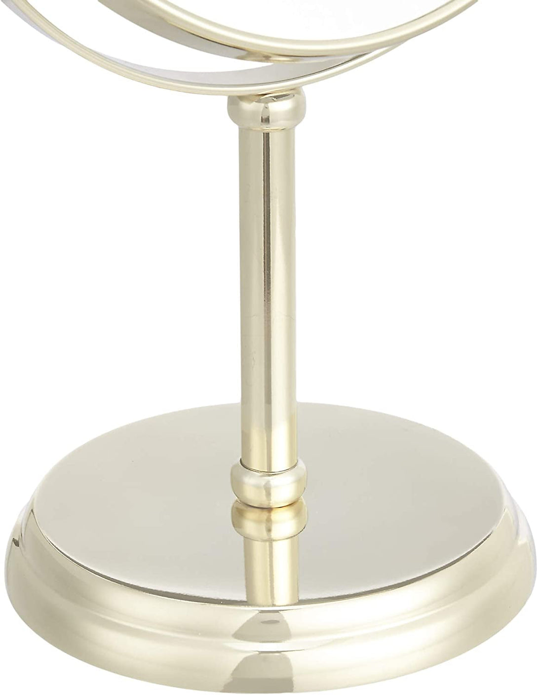 Amazon Basics Tabletop Mount Vanity round Mirror, 1X/5X Magnification, Iron, 7.2"L X 4.92"W, Gold