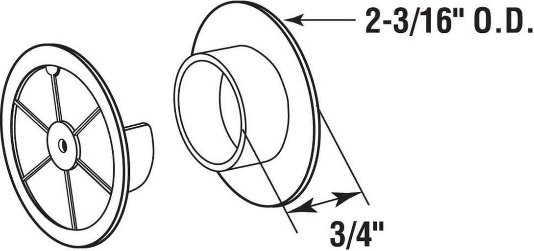 Prime-Line N 6568 Closet Pole Sockets, 1-3/8 In., Plastic, White (1 Set)