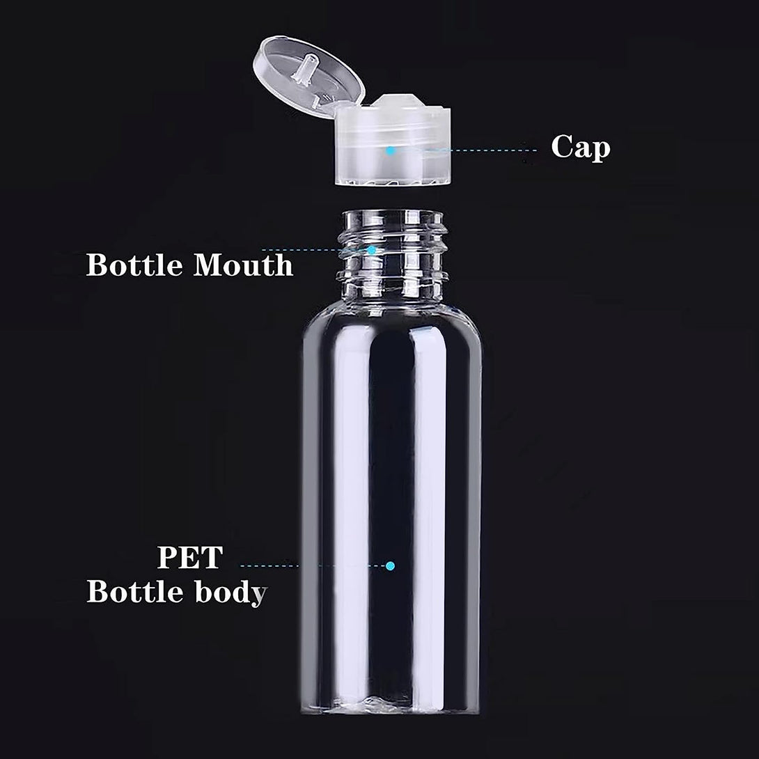 5 Pack 3.4Oz Empty Plastic Travel Bottles for Toiletries TSA Approved Leak Proof Squeezable Travel Size Containers Travel Essentials Accessories, Clear