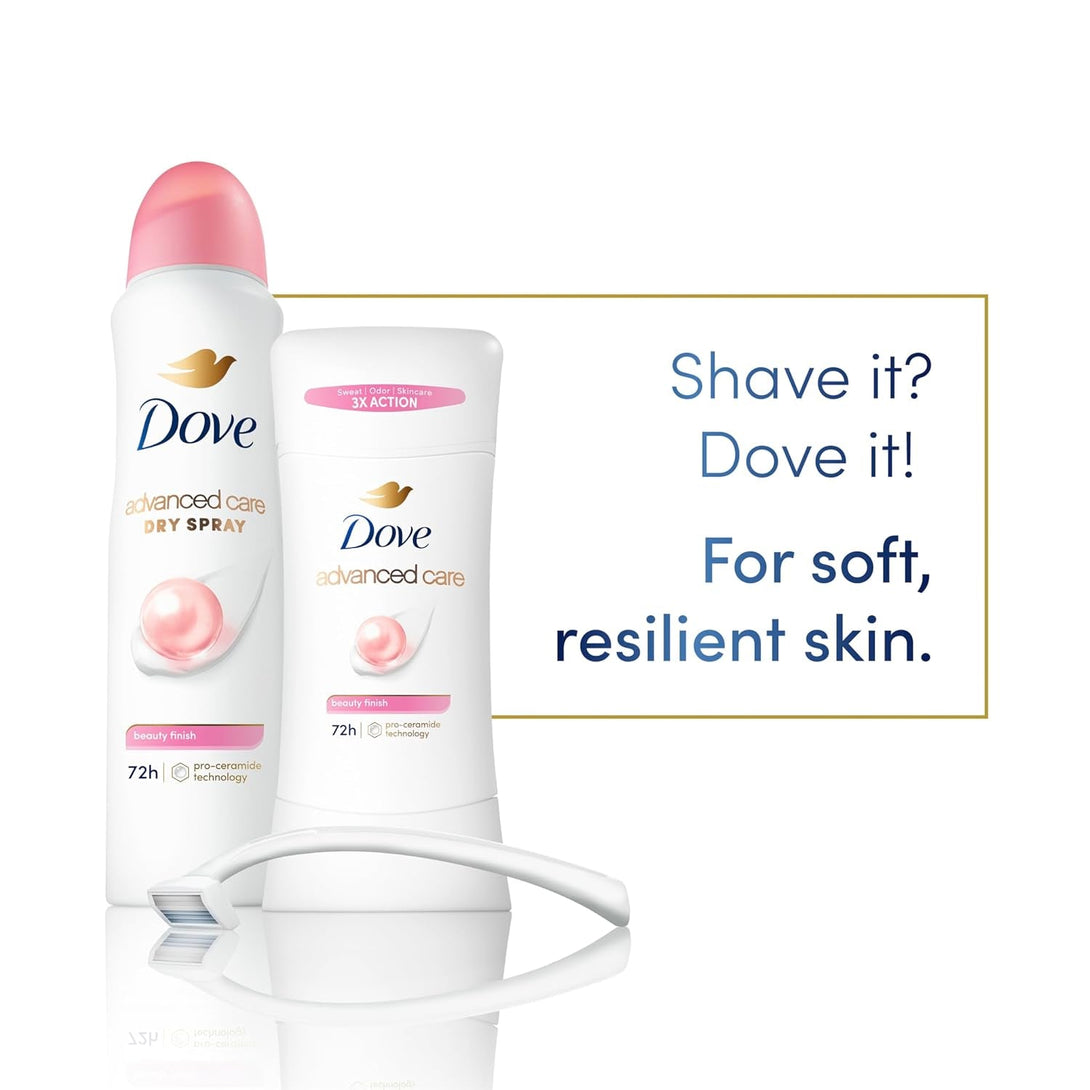 Dove Advanced Care Antiperspirant Deodorant Stick Beauty Finish for Helping Repair Skin Barrier after Shaving, with 72-Hour Sweat & Odor Protection, 2.6 Oz