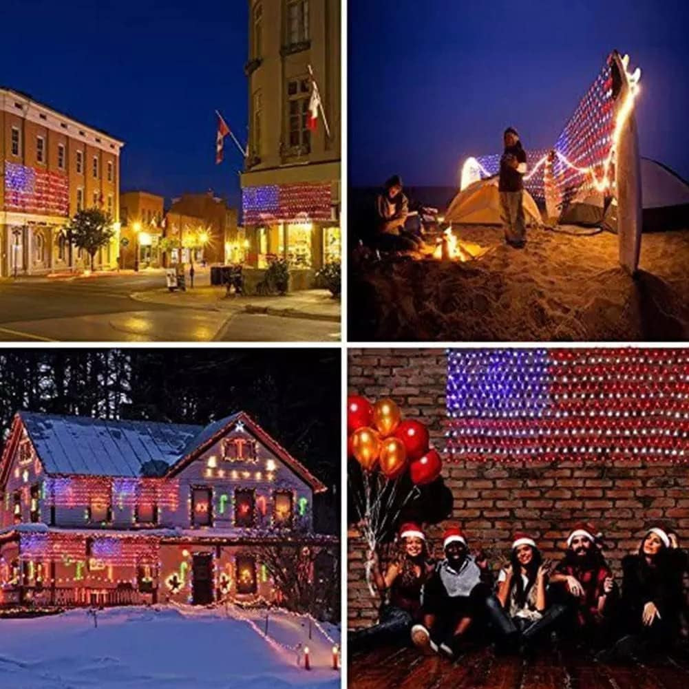 American Flag Lights 420 Super Bright Leds, Waterproof LED US Flags Light for 4Th of July Decorations, Memorial Day, Independence Day, Garden, Yard, Holiday, Party, Christmas Decorations