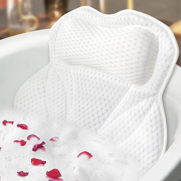 Bathtub Pillows Bath Pillow Luxury Bathtub Pillows for Back and Neck Support Soft & Comfortable Bath Pillows for Tub 4D Air Mesh Fabric 6 Non-Slip Suction Cups Bathtub Accessories Spa Gifts for Women